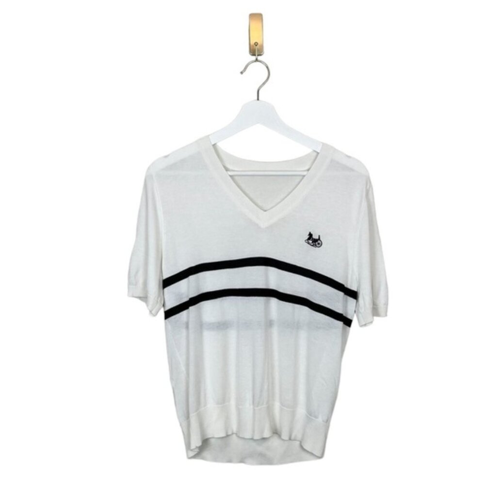 Lightweight Preppy Carriage Short Sleeve Top Size Large